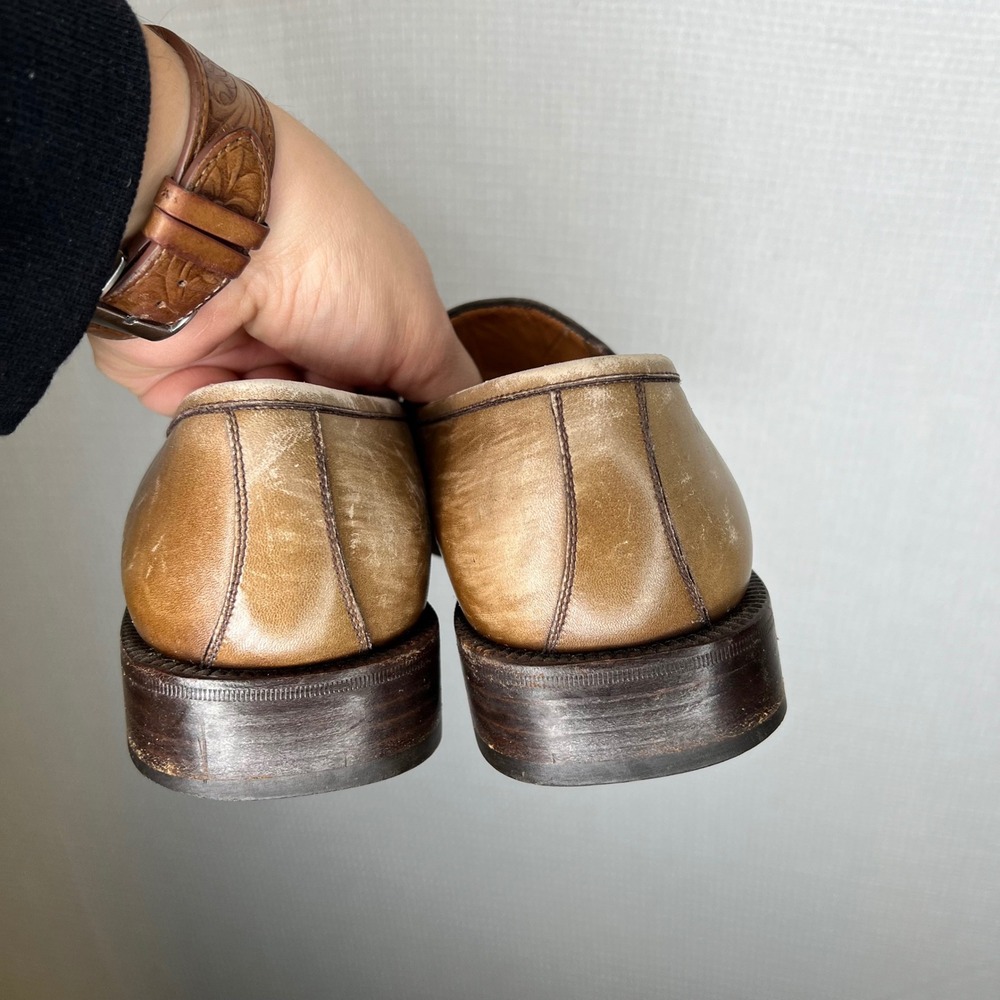 Salvatore Ferragamo Men's Loafers Dress Shoes Leather‎ Gold Buckle - Picture 8 of 8